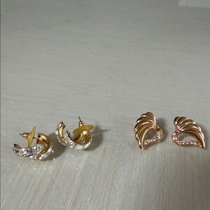 Elegant Gold and Silver Earrings Set